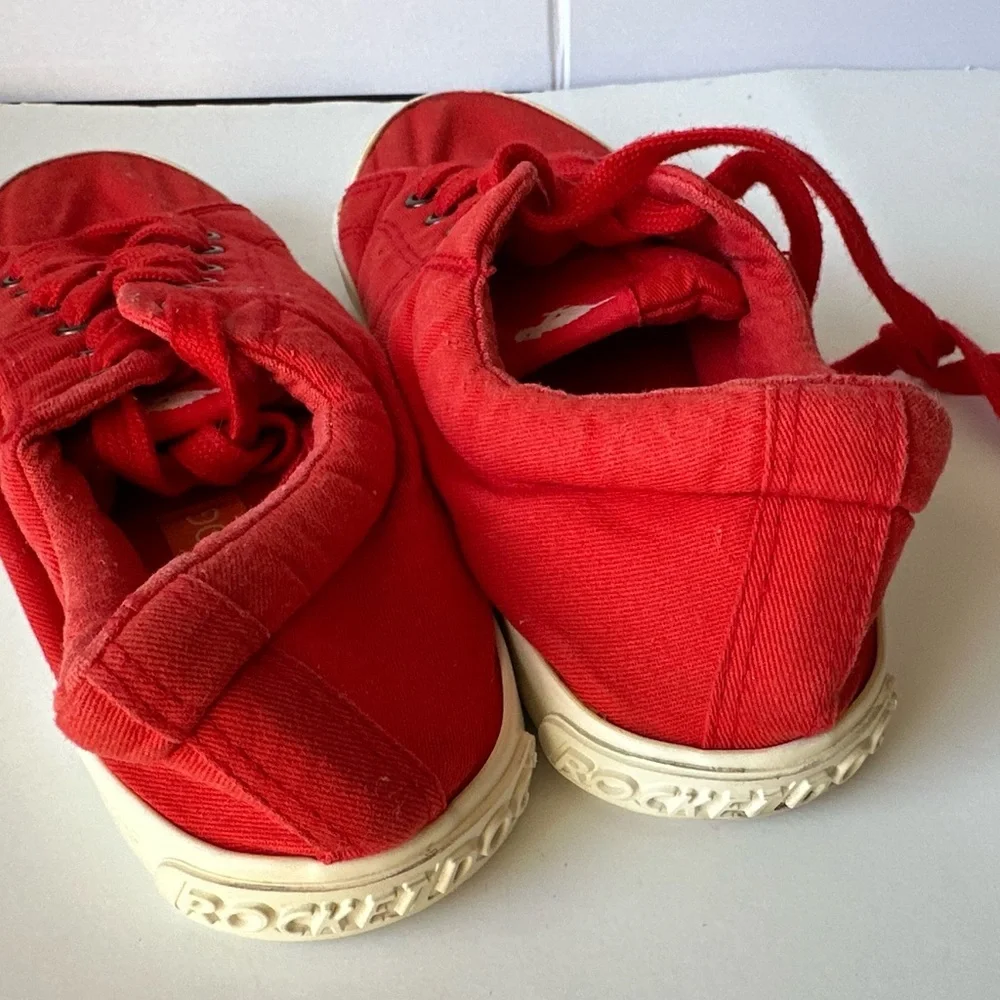 Rocket Dog Red & White Canvas Lace Up Sneakers Women’s Size 8.5 Casual Shoes